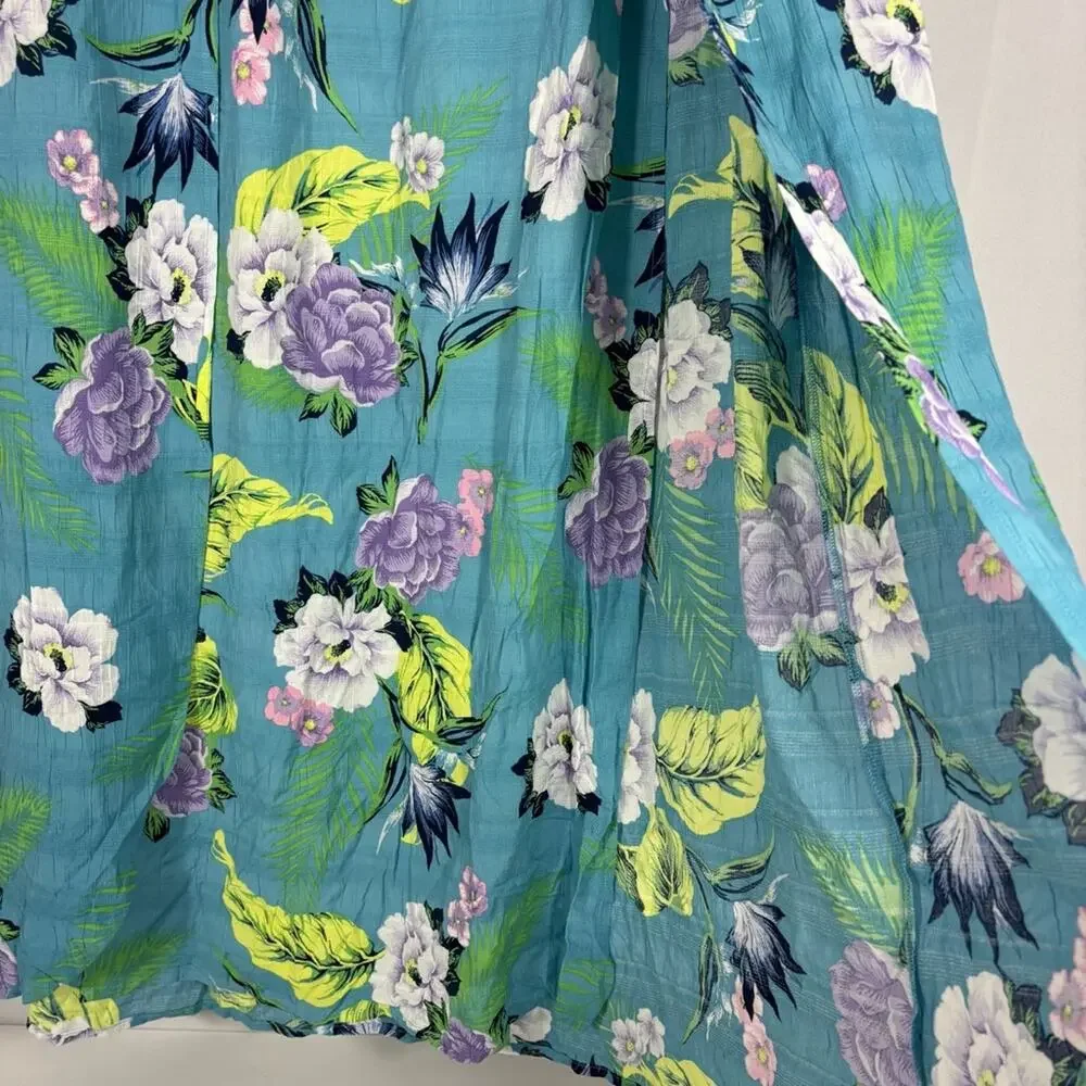 NWT Cacique Swim Floral Maxi Skirt in Blue and Green Size 18/20 J0184